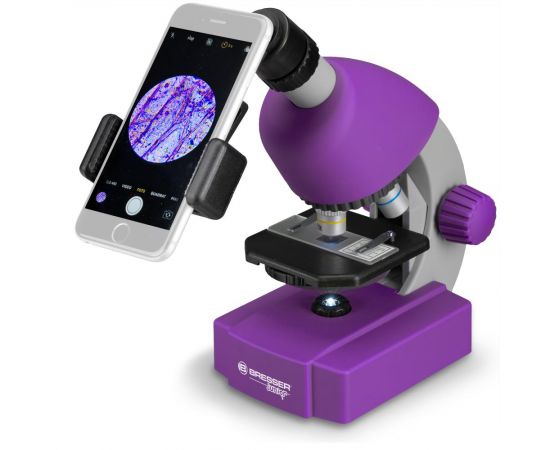 Купить Мікроскоп Bresser Junior 40x-640x Purple з набором для дослідів і адаптером для смартфона (8851300GSF000), фото , изображение 2, характеристики, отзывы
