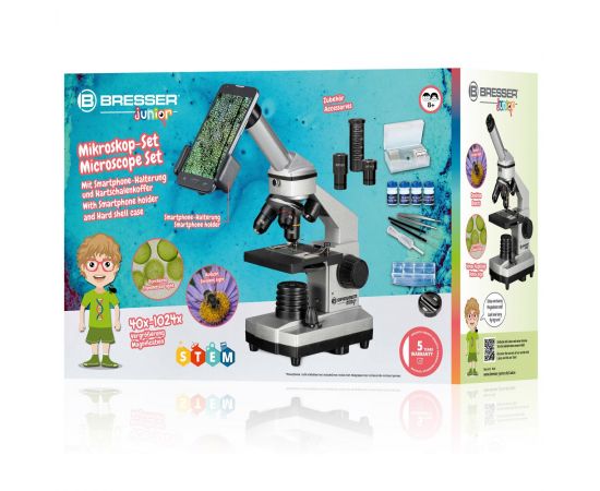 Купить Мікроскоп Bresser Junior Biolux CA 40x -1024x з адаптером для смартфона + кейс (8855002), фото , изображение 7, характеристики, отзывы