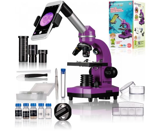 Купить Мікроскоп Bresser Junior Biolux SEL 40x-1600x Purple з адаптером для смартфона (8855600TJ5000), фото , характеристики, отзывы