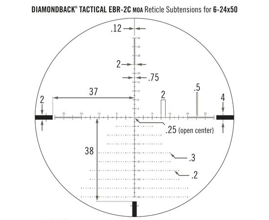 Купить Приціл оптичний Vortex Diamondback Tactical FFP 6-24x50 EBR-2C MOA (DBK-10028), фото , изображение 5, характеристики, отзывы