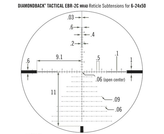 Придбати Приціл оптичний Vortex Diamondback Tactical FFP 6-24x50 EBR-2C MRAD (DBK-10029), image , зображення 5, характеристики, відгуки