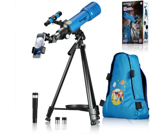 Купить Телескоп Bresser Junior 70/400 Blue з адаптером для смартфона + рюкзак (8850610WX), фото , характеристики, отзывы