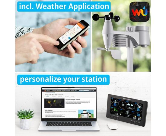 Придбати Метеостанція Bresser WIFI ClearView Weather Center 7-in-1 Sensor (7002586), image , зображення 4, характеристики, відгуки