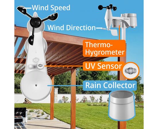 Придбати Метеостанція Bresser WIFI ClearView Weather Center 7-in-1 Sensor (7002586), image , зображення 7, характеристики, відгуки