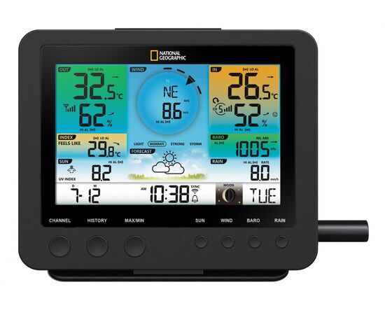 Купить Метеостанція National Geographic WIFI Colour Weather Center 7-in-1 Sensor (9080600), фото , изображение 3, характеристики, отзывы