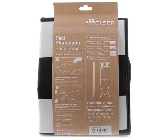 Придбати Чохол для прасувальної дошки Rolser Muleton Blanco/Negro 140 x 55 см (FUR004-2064), image , зображення 2, характеристики, відгуки