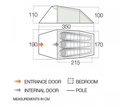 Купить Палатка Vango Tempest Pro 300 Pamir зеленый (TENTEMPESP32165), фото , изображение 5, характеристики, отзывы