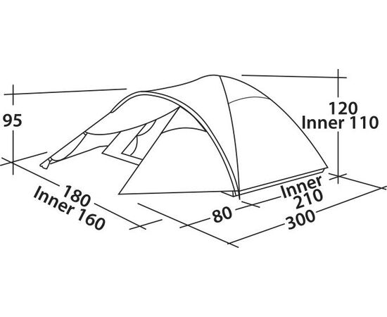 Придбати Намет тримісний Easy Camp Quasar 300 Steel Blue (120417), image , зображення 2, характеристики, відгуки