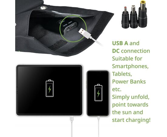 Купить Портативний зарядний пристрій сонячна панель Bresser Mobile Solar Charger 21 Watt USB DC (3810030), фото , изображение 3, характеристики, отзывы