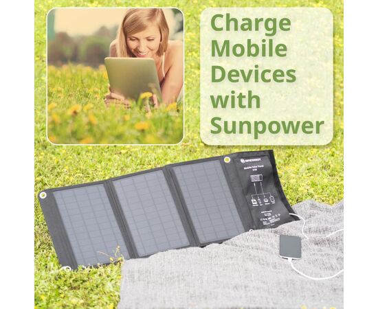 Купить Портативний зарядний пристрій сонячна панель Bresser Mobile Solar Charger 21 Watt USB DC (3810030), фото , изображение 7, характеристики, отзывы