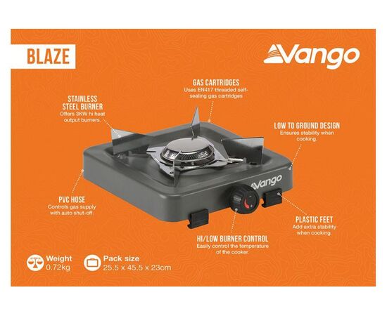 Купить Портативна газова плитка Vango Blaze Grey (ACPBLAZE G10TDC), фото , изображение 10, характеристики, отзывы