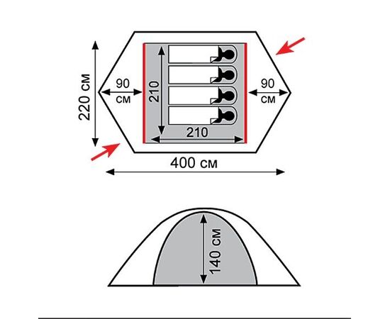 Придбати Намет Tramp ROCK 4 (V2), image , зображення 3, характеристики, відгуки