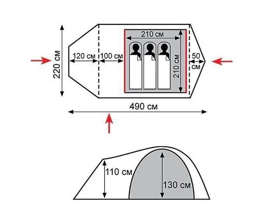 Придбати Намет Tramp Cave 3 (v2) green UTRT-021, image , зображення 2, характеристики, відгуки