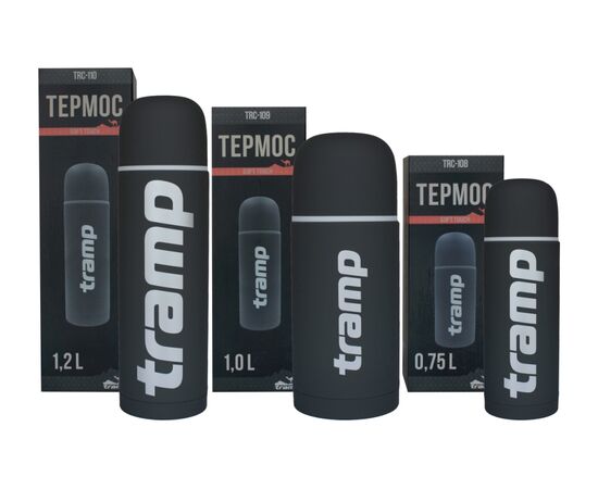 Купить Термос TRAMP Soft Touch 0,75 л, Сірий, фото , изображение 2, характеристики, отзывы