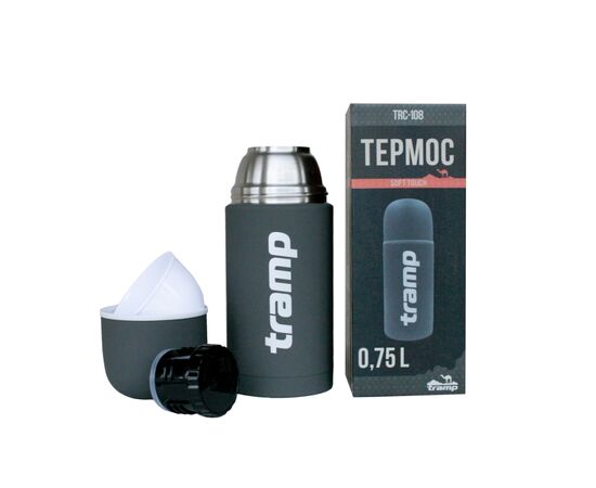 Купить Термос TRAMP Soft Touch 0,75 л, Сірий, фото , изображение 14, характеристики, отзывы