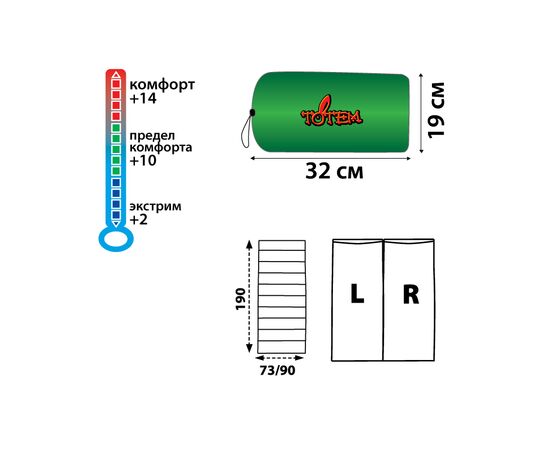 Придбати Спальний мішок Totem Woodcock ковдра олива, Правий, image , зображення 2, характеристики, відгуки
